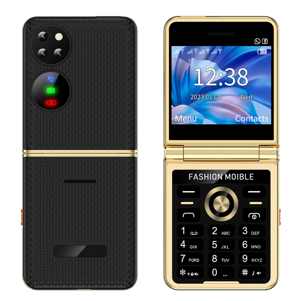 Unlocked P21 Flip Mobile Phone 4 SIM Card 2G GSM HD Camera Magic Voice Blacklist LED Flashlight Speed Dial Super Lightweight Flip Pocket Cell Phone