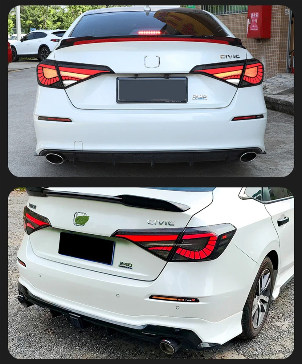Auto Taillight For Honda CIVIC 11th Tail light 20 22-2024 Eagle Eye Styling LED Taillight Assembly Rear Brake Reverse Lights