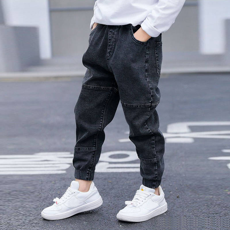 Jeans Children's boys' jeans baby clothes classic pants children's denim clothes baby boys' casual Bowboy bottom Trousers 4-12 yea