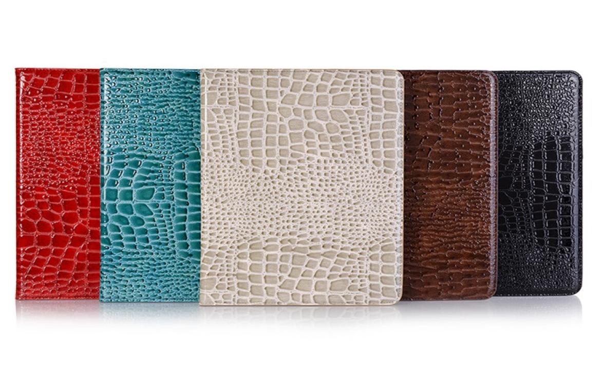 Designer iPad Case Flip Wallet Bright Crocodile Grain Pu Leather Tablet PC Cases For iPad Pro 12.9" Air 2/3 ipad 5 6 Protect Cover