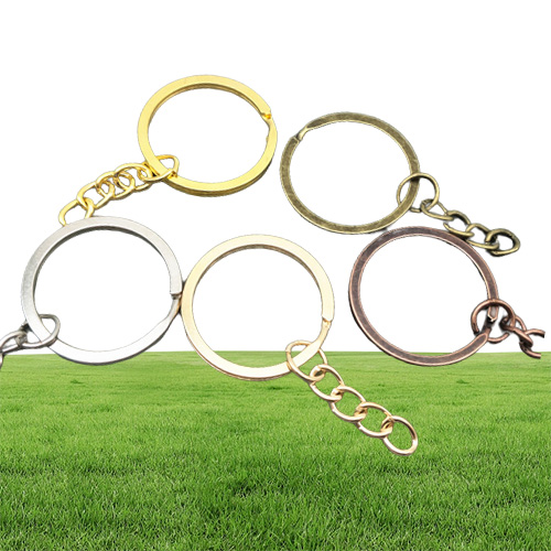 jewelry Accessories 50pcslot Key Chain Key Ring Bronze Rhodium Gold Color Round Split Keyrings Keychain Jewelry Making Whole515050