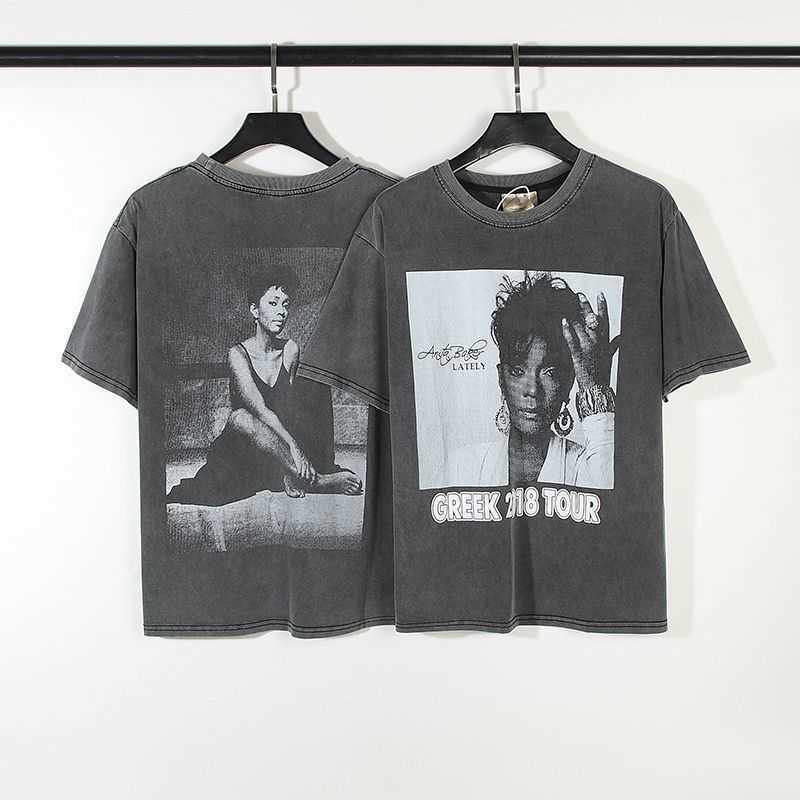 Jerry Matching Portrait American High Street Vintage Fashion Brand Wash Old Short Sleeve T-shirt Men's and Women's Loose Fit, 3352 washed ash 
Jerry Matching Portrait American High Street Vintage Fashion Brand Wash Old Short Sleeve T-shirt Men's and Women's Loose Fit, 3352 washed ash