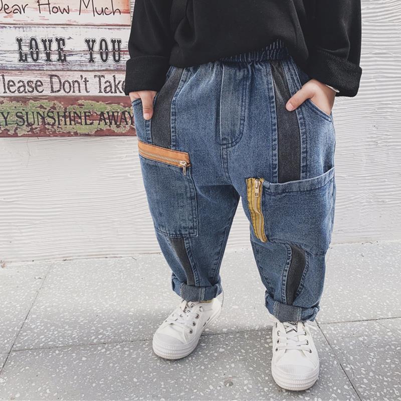 Jeans Kid Pants For baby Boys jeans Pant Letters Autumn Kids Korean demin Pants Casual toddler Boys Clothing For 2-8 Years 230413