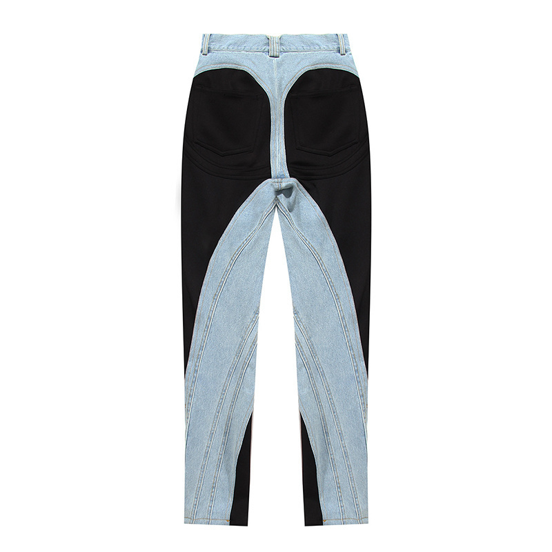 Women's Shorts TWOTYLE Streetwear Denim Pants For Female High Waist Loose Patchwork Colorblock Trousers Fashion Autumn 230404
