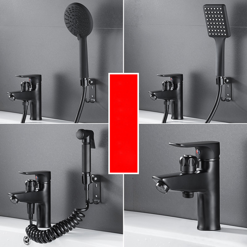 Bathroom Sink Faucets 2 in 1 Basin Faucet Brass Handheld Toilet Bidet Sprayer Cold and Water Mixer Bathtub Tap with Shower Set 230406