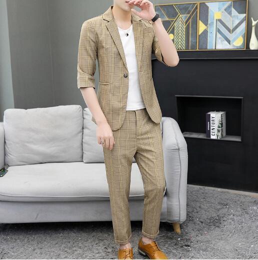 Men's Suits Blazers Men's casual medium long sleeved jacket 230406