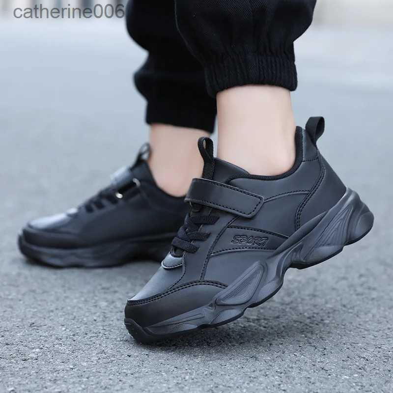 Sneakers Children shoes Black White girl Shoes Kids sneakers Pu Leather Sports Tennis baby boy shoes School Running Casual SneakerL231106