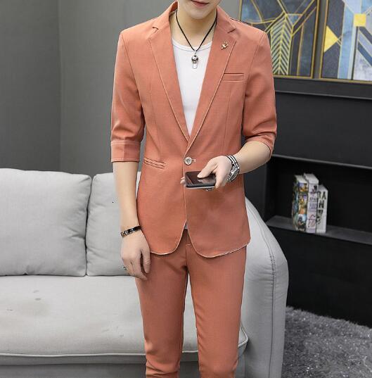 Men's Suits Blazers Spring Men's Casual Slim Fit Set Coat Long Sleeve Thin Top 230406