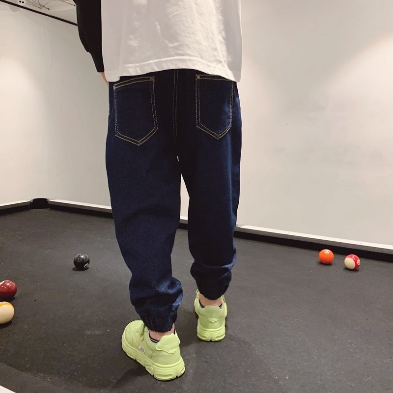 Jeans Spring and Autumn Boys' Jeans Medium to Large Children's Pants Korean Winter Plush Integrated Casual 230406