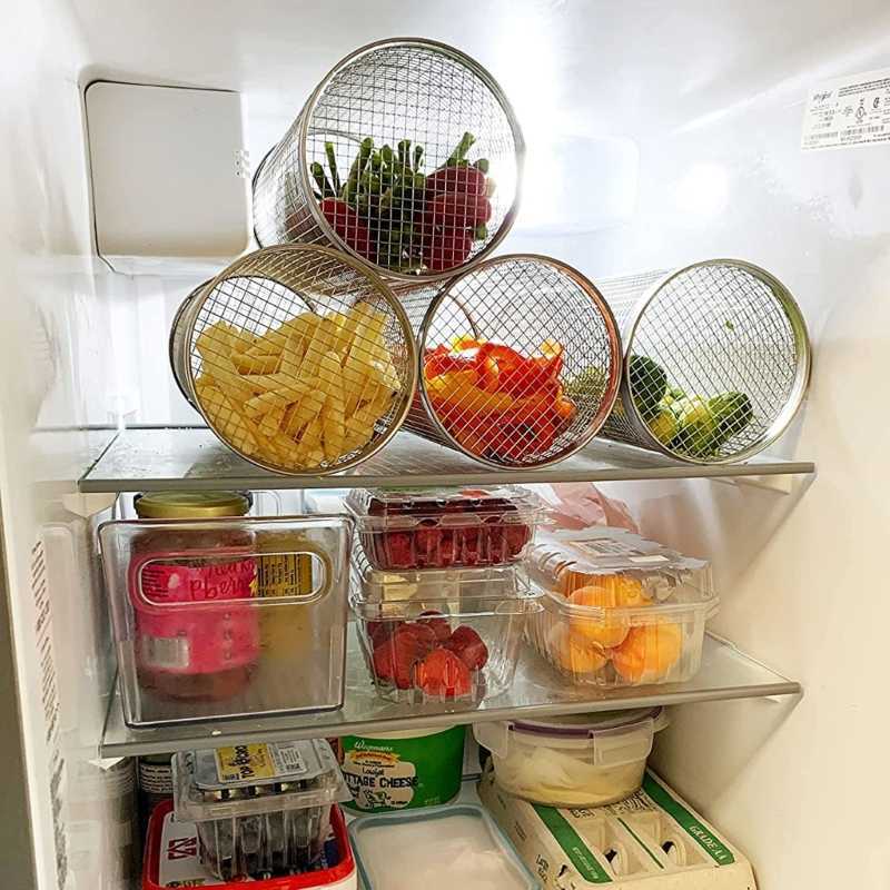 BBQ Tools Accessories Stainless Steel Grilling Roaster BBQ Rotisserie Basket Oven Cage Steak Shrimp Vegetable Shelf Basket Baking Tools