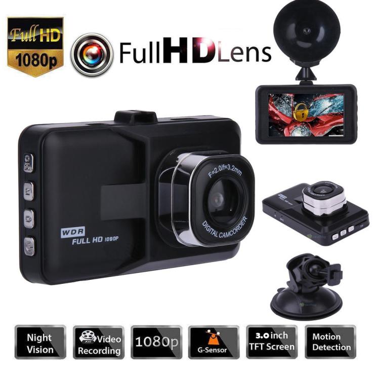 30quot Vehicle 1080P Car DVR Dashboard DVR Camera Video Recorder Dash Cam GSensor GPS