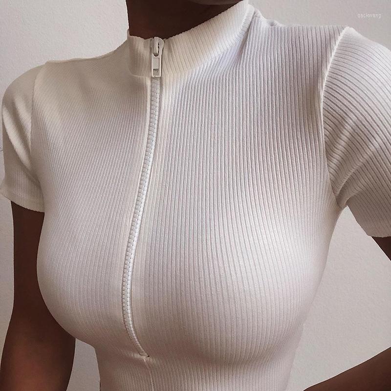 Women' T Shirts Autumn Women Crop Top Zipper T-shirt Streetwear Tee Shirt White Ladies Clothes Slim Clubwear Woman, As picture shows
Women' T Shirts Autumn Women Crop Top Zipper T-shirt Streetwear Tee Shirt White Ladies Clothes Slim Clubwear Woman, As picture shows