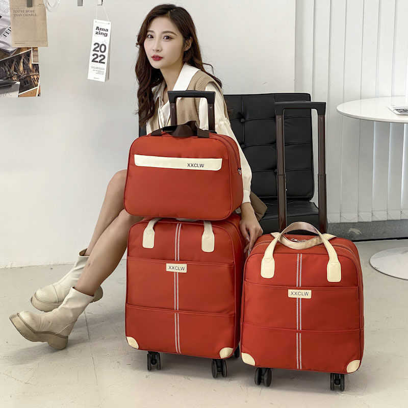 2022 New Rod Luggage Bag Large Capacity Travel Bag Women's and Men's Lightweight Luggage Bag Portable Storage Bag Universal Wheel