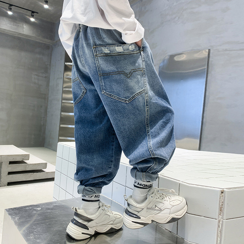 Jeans Boys' casual gradient jeans Spring autumn Dip dye denim pants Fashion children's loose Trousers Big boys' clothing 6 8 10 12 14 y