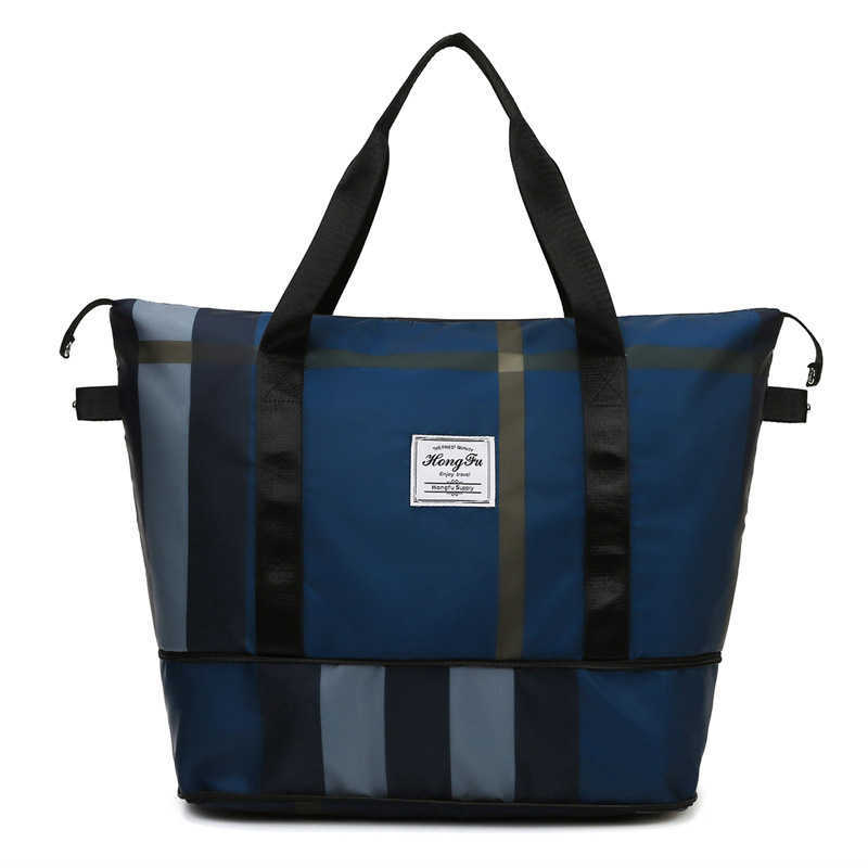 Duffel Bags 2023 New Fashion Folding Short Distance Travel Large Capacity Women s Hand Luggage Storage Wet and Dry Separation Fitness 230406