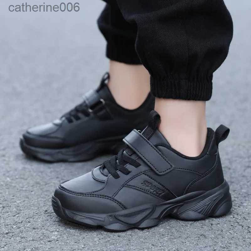Sneakers Children shoes Black White girl Shoes Kids sneakers Pu Leather Sports Tennis baby boy shoes School Running Casual SneakerL231106