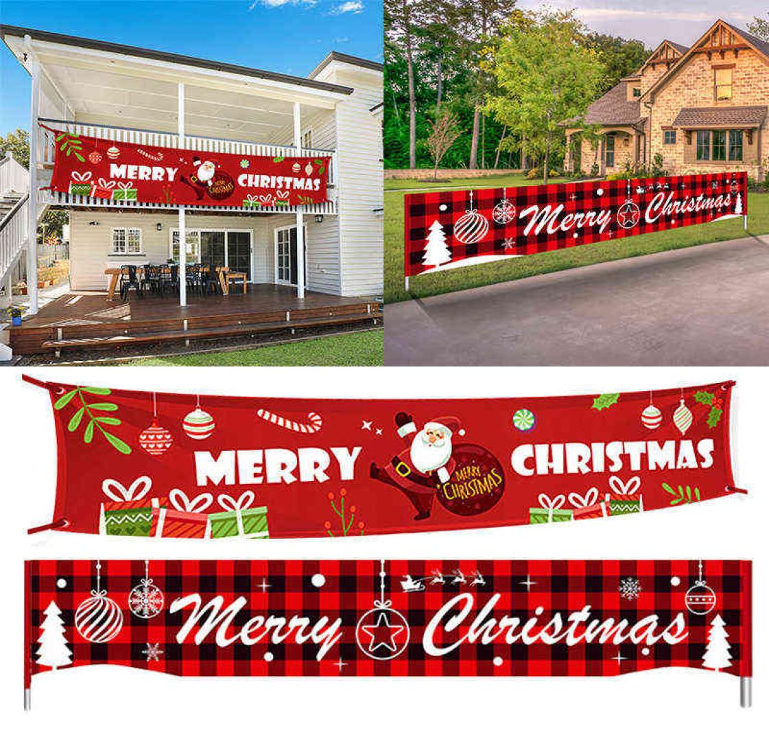 Christmas Decorations 300x50cm Oxford Cloth Banner Bunting Merry Christmas Decor Festive Party Home Outdoor Scene Layout Xmas Navi