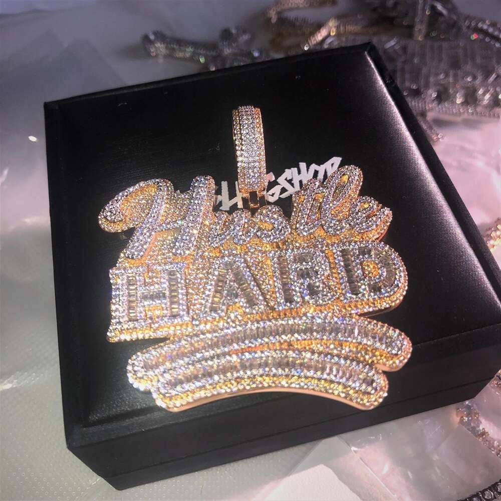Custom Sterg Sier VVS Moissanite Hip Hop Mens Jewelry Iced Out Necklace moissanite Pendant