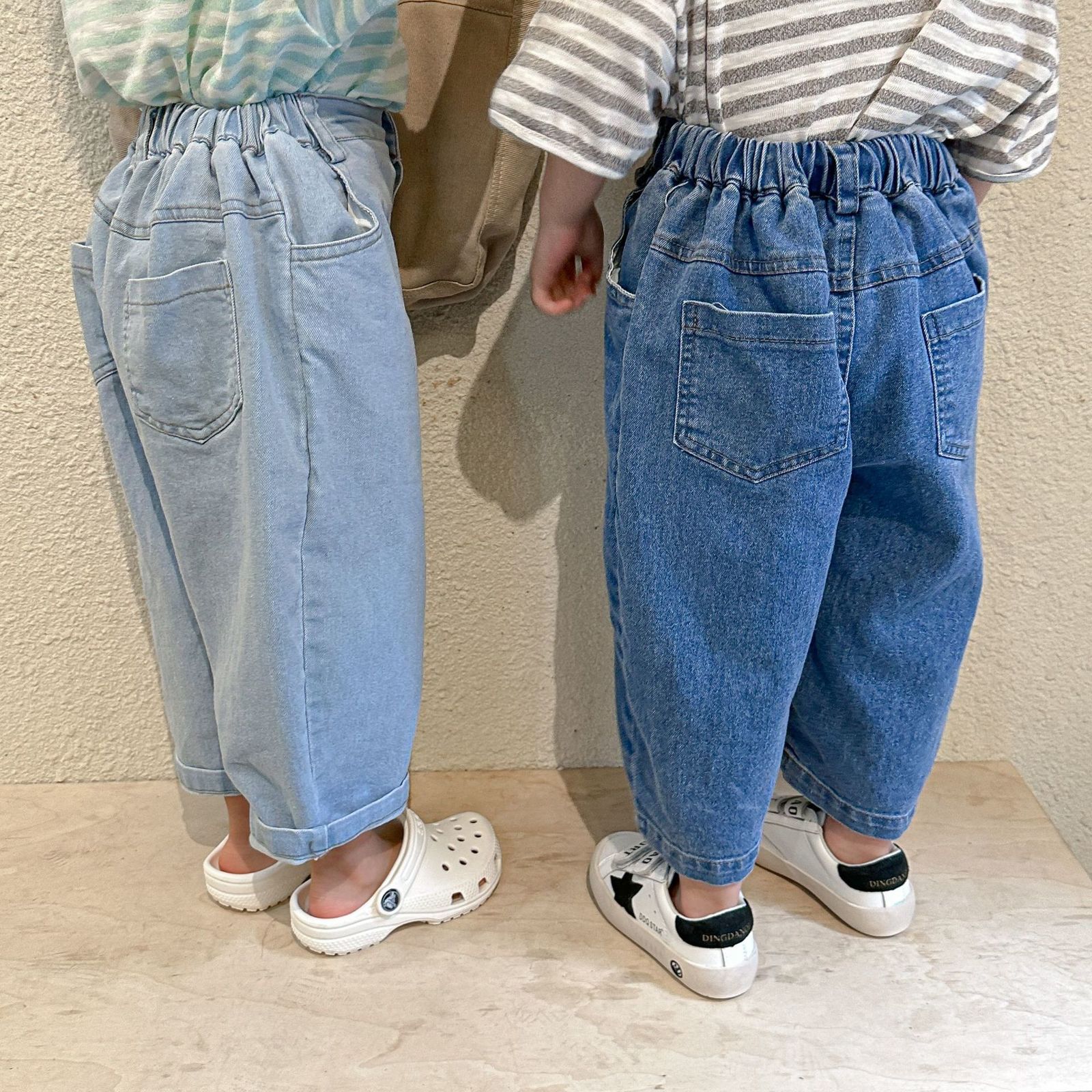 Jeans Casual Loose Korean Style Solid Spring Children Color Kids Denim Trousers Toddler Jeans 230406