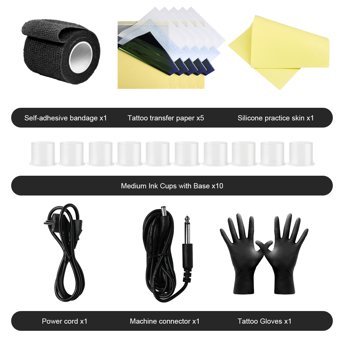 Mini Tattoo Machine with Power Mini Rotary Professional Tattoo Pen for Beginner wiht Foot Pedal Cartridge Needle Practise