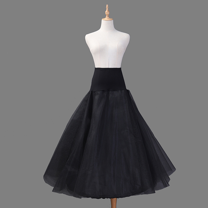 Black Bridal Petticoat Crinoline Underskirt Hoop Hoopless Mermaid Fishtail Petticoats