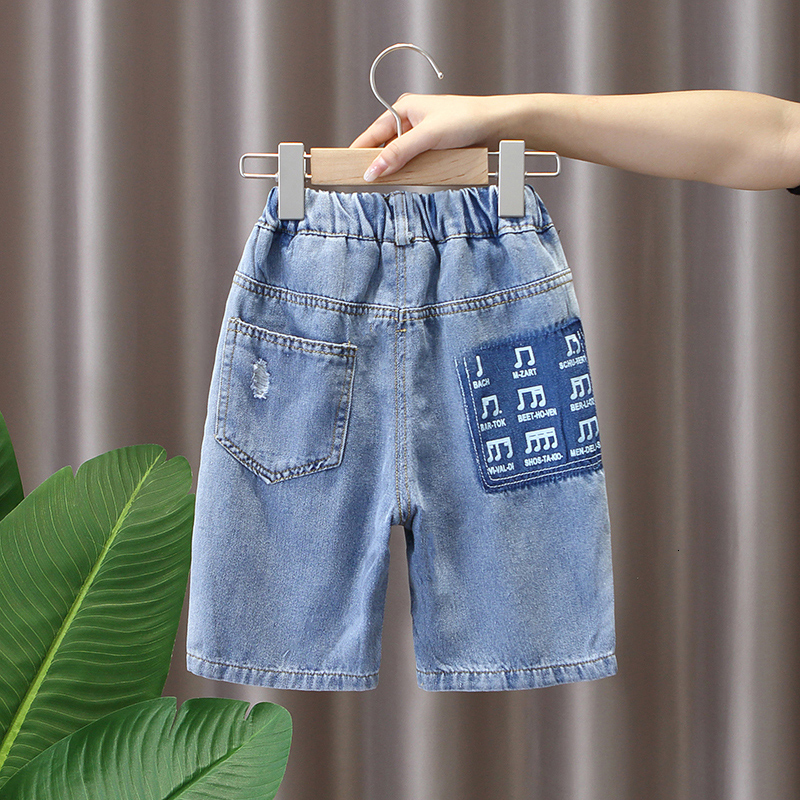 Jeans Boys' Summer Jeans Big Hole Jeans Boys' Casual Style Children's Jeans High Quality Children's Clothing 230406