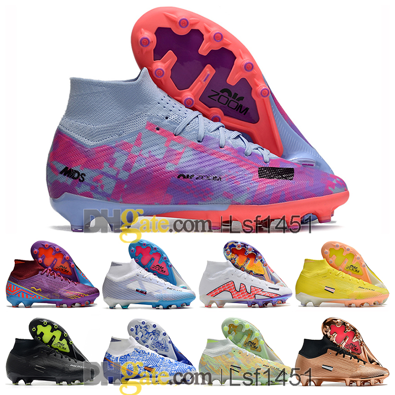 Gift Bag Men Women Football Boots Cristiano Ronaldo CR7 Mercurial Superfly IX 9 Elite AG Cleats Neymar Mbappe Zoom Kids Soccer Shoes Outdoor Trainers Botas De Futbol