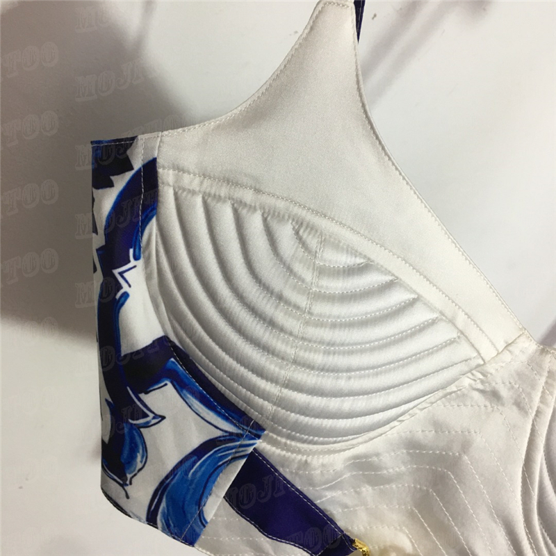 Vintage Print Sling Vest Dress Sets For Women Fashion Sexy Tank Top High Waist Skirts Party Wedding