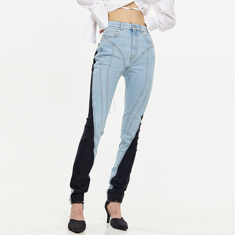 Women's Shorts TWOTYLE Streetwear Denim Pants For Female High Waist Loose Patchwork Colorblock Trousers Fashion Autumn 230404