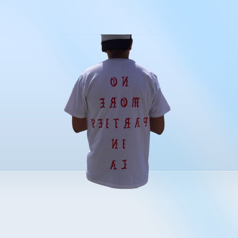 Life of Pablo Losangeles Season White T Shirt Men No More Parties In Summer Male T Shirt S-3XL