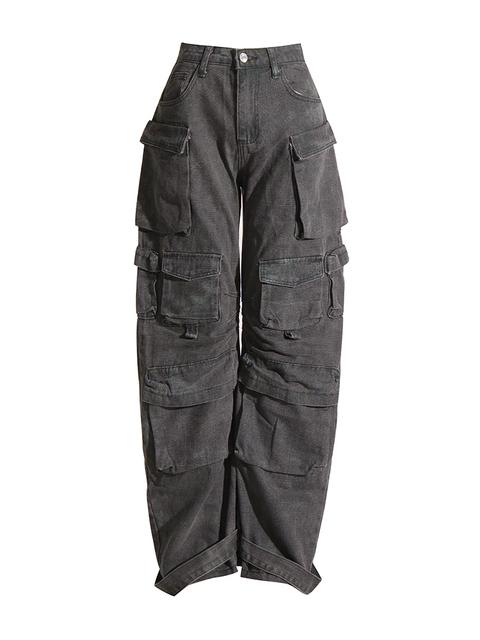 Women's Shorts TWOTYLE Streetwear Wide Leg Pants For Women High Waist Patchwork Pockets Camouflage Trousers Female Clothing Fashion 230404