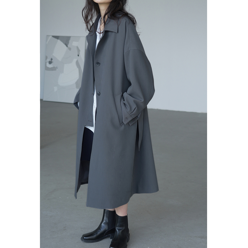 Women's Trench Coats CHIC VEN Long Coat Singlebreasted Casual Belted Waist Women Windbreaker Overcoat Female Cloth Spring Autumn 230404