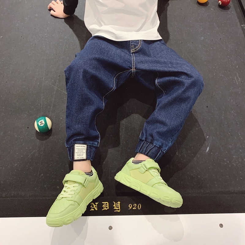 Jeans Spring and Autumn Boys' Jeans Medium to Large Children's Pants Korean Winter Plush Integrated Casual 230406