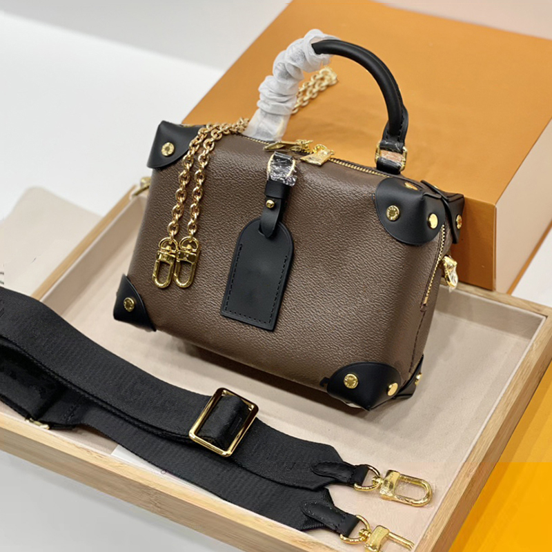 Brown Classic Soft Box Bag Designers Shoulder Crossbody Bags Women Cosmetic Handbags 2023 Handle Handbag Coin Purse High Quality