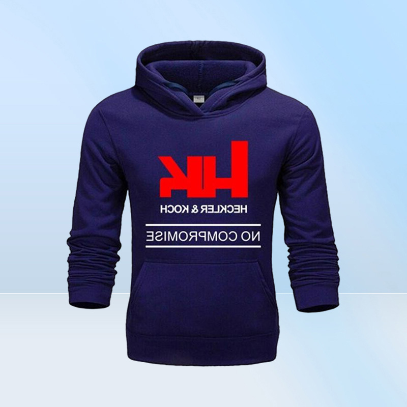 Fshion Men039s Hoodie HK Heckler Koch Firearms No Compromise Man PreCotton Hoodies Color Men Jacket Neck Sweatshirts
