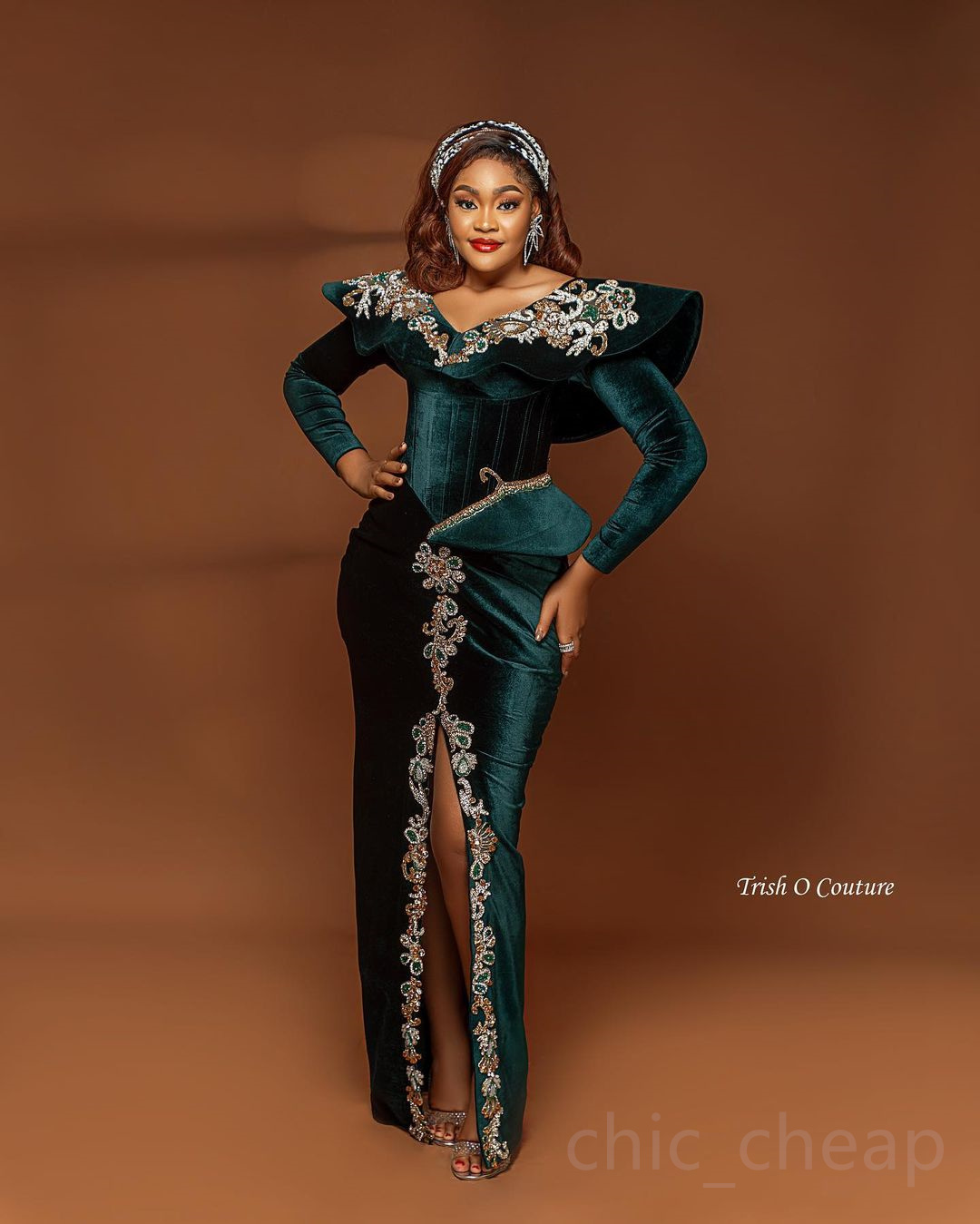2023 Arabic Aso Ebi Lace Beaded Prom Dress Dark Green Sheath Evening Formal Party Second Reception Birthday Engagement Gowns Dresses Robe De Soiree ZJ