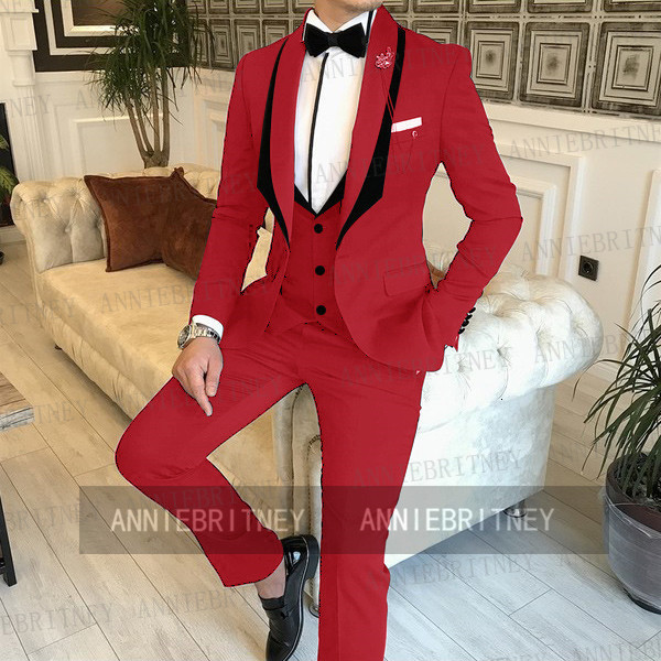Men's Suits Blazers Royal Blue Set Men's 3 Piece Customized Men's Bridal Dress Evening Dress Fashion Party Business Jacket Tank Top Tro