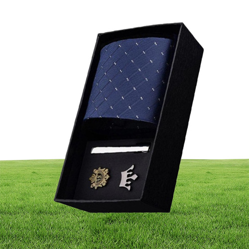 8cm necktie set for men tie brooch pin tie clip neckwear neck tie set neckties cuff link boxed gift fashion accessory