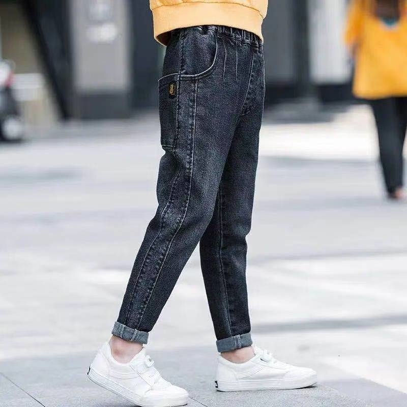 Jeans Boys and Teenagers Summer Clothing Jeans Casual Elastic Waist Letter Printing Children Trousers High Quality 230406
