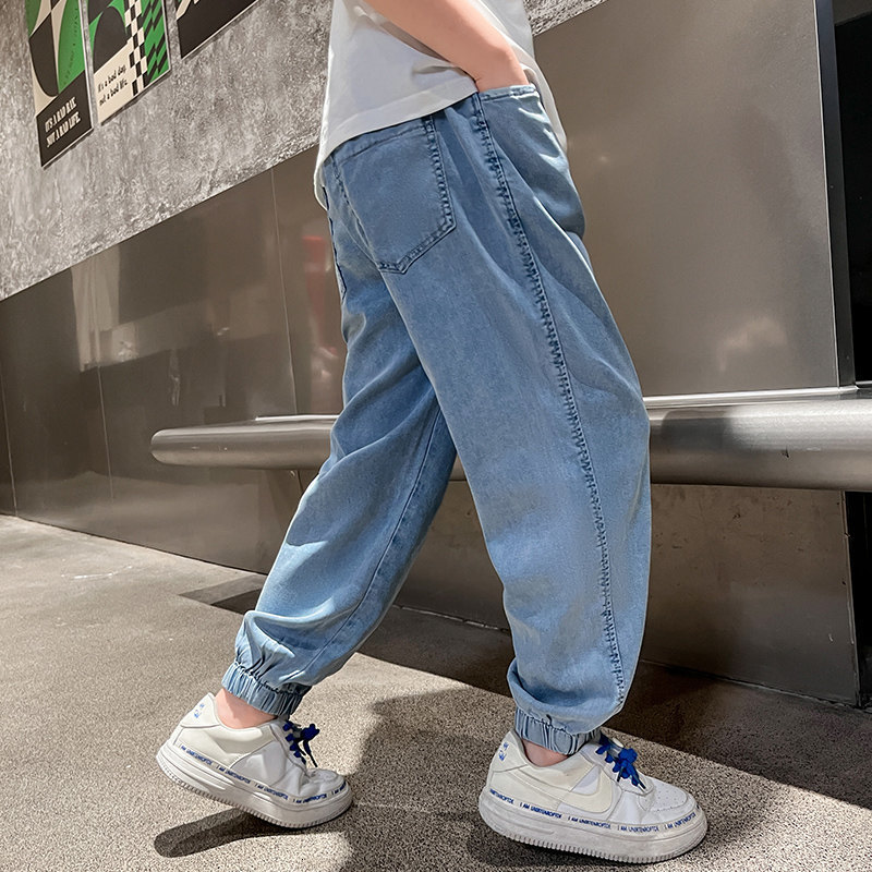 Jeans Summer Boys' Arrival in Korea Thin Full Length Leisure Mosquito Proof Pants High Quality Children's School Solid Trousers 230406