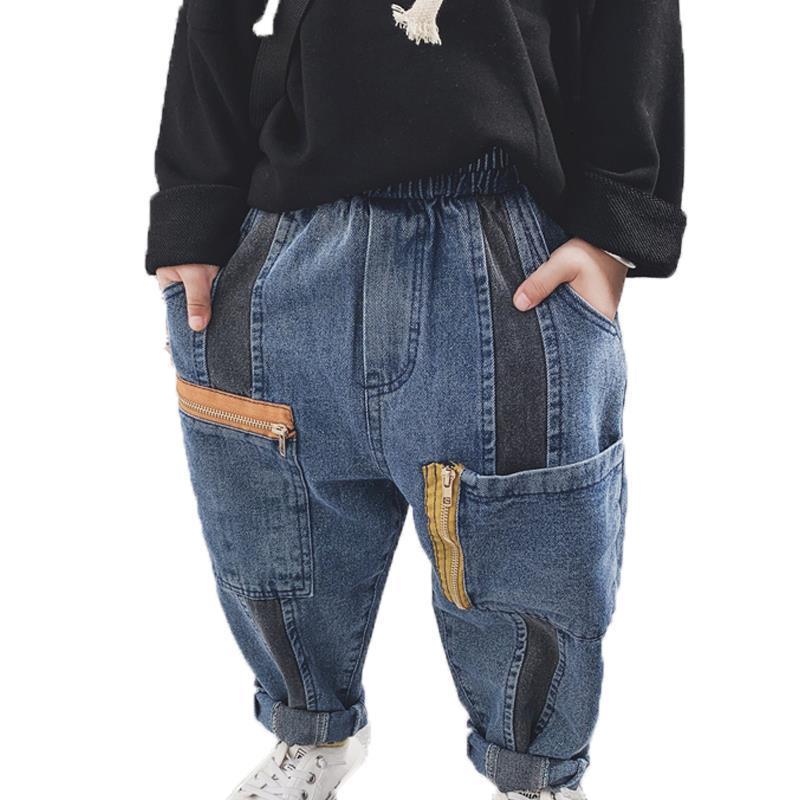 Jeans Kid Pants For baby Boys jeans Pant Letters Autumn Kids Korean demin Pants Casual toddler Boys Clothing For 2-8 Years 230413