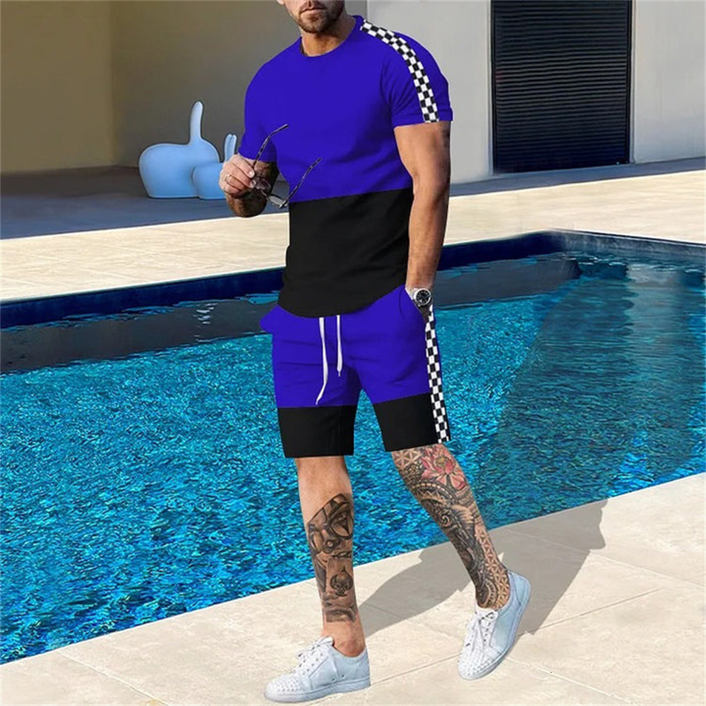 Men's Tracksuits Men Tracksuit 3D Printed T Shirt Shorts Sportswear Mens Clothing Suit Man Oversized Jogger Casual Set Summer Streetwear Suit 230