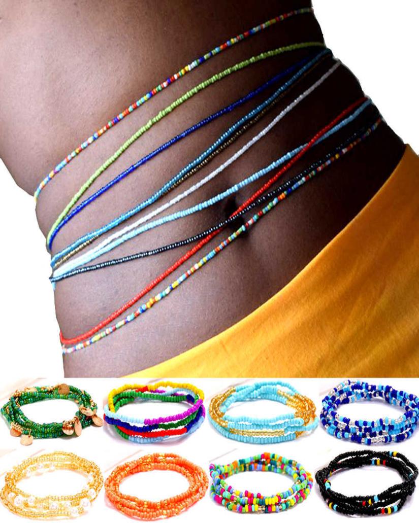 Bohemia Bead Waist Chains Body Jewelry Summer Sexy Bikini Beach Belly Chain For Women Girls Accessories Vintage Waistband P081