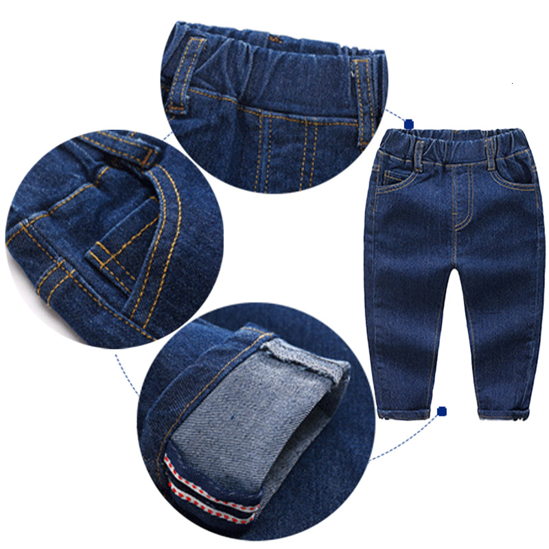 Jeans Children's Spring Autumn Cotton Jeans Baby Boys' Fashion Elastic denim Trousers Children's Solid Denim Casual Pants 2Y-8 years 23