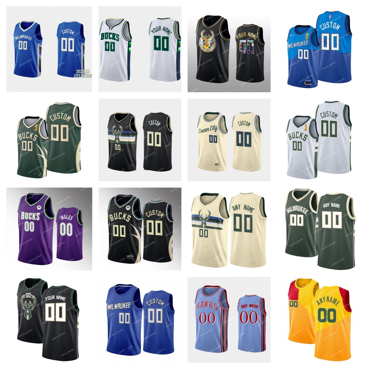 Custom Milwaukee''Bucks''Men Jersey Women Youth #00 Any Name Any Number 75th 2023 Edition''NBA''Basketball Jerseys, #4
Custom Milwaukee''Bucks''Men Jersey Women Youth #00 Any Name Any Number 75th 2023 Edition''NBA''Basketball Jerseys, #4