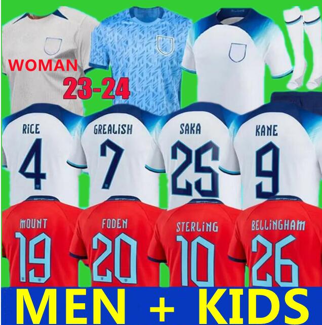 

2022 2023 2024 ENGlANDS soccer jerseys KANE STERLING RASHFORD SANCHO GREALISH MOUNT FODEN SAKA 22 23 24 BELLINGHAM national football shirt women men kids kit uniform, 22/23 woman