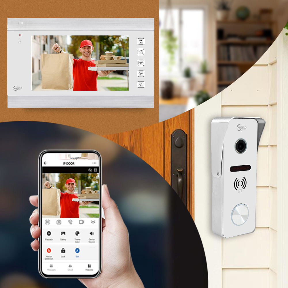 Anjielosmart 1080p 7 Inch Video Intercom Smart Home Security Protection Handsfree Smart Home Waterproof Doorbell Camera