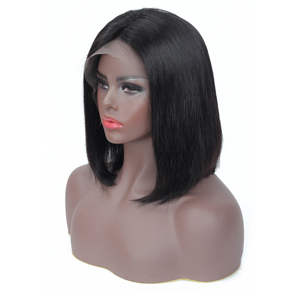 Yirubeauty 13X4 Lace Front Bob Wig Silky Straight Peruvian Brazilian Human Hair Virgin Hair 10-16inch 150% 180% 210% Density Natural Color