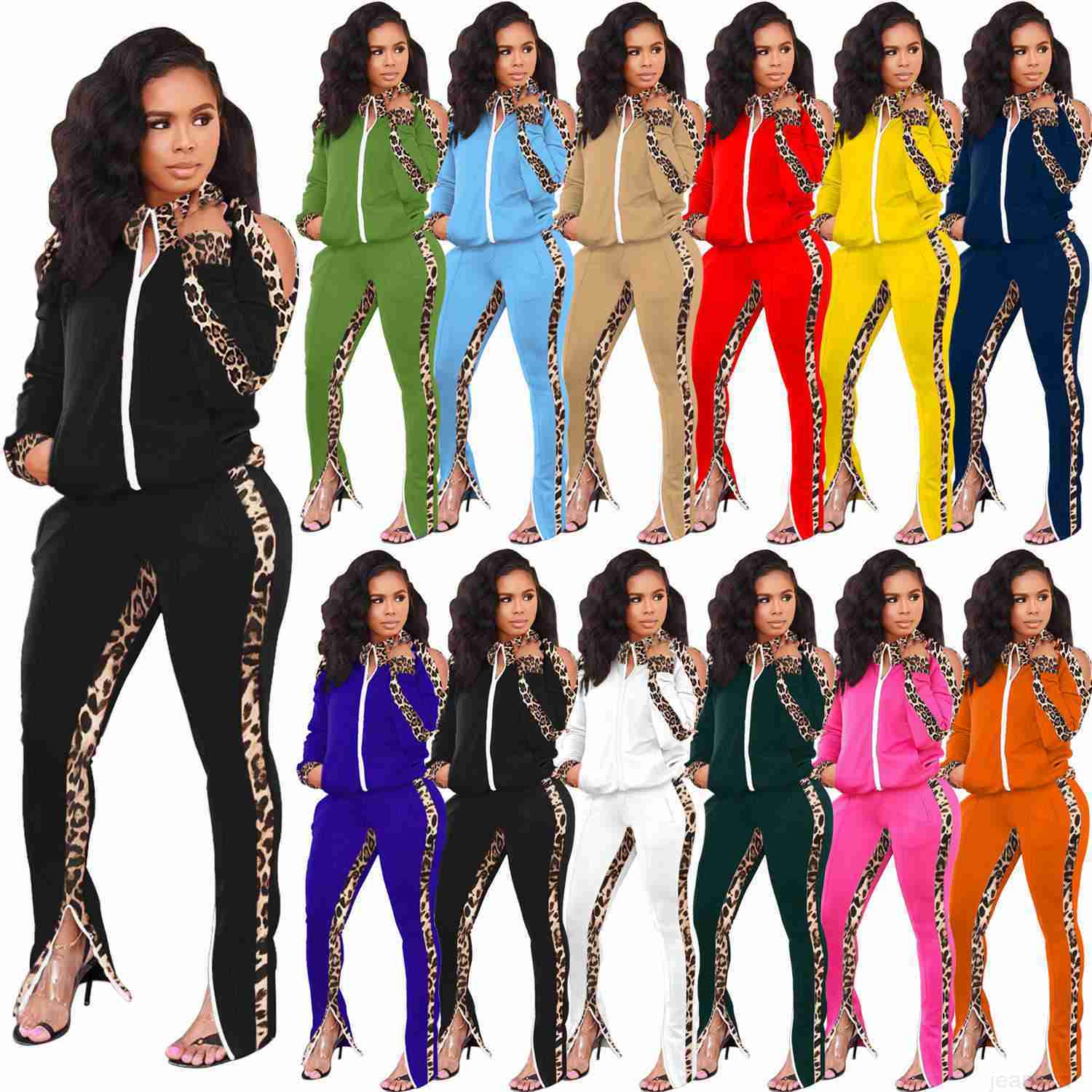 Designers Women Clothes 2023 Autumn and winter off shoulder sports two-piece leopard print splicing contrast fashion suit, Picture pack 554584559
Designers Women Clothes 2023 Autumn and winter off shoulder sports two-piece leopard print splicing contrast fashion suit, Picture pack 554584559