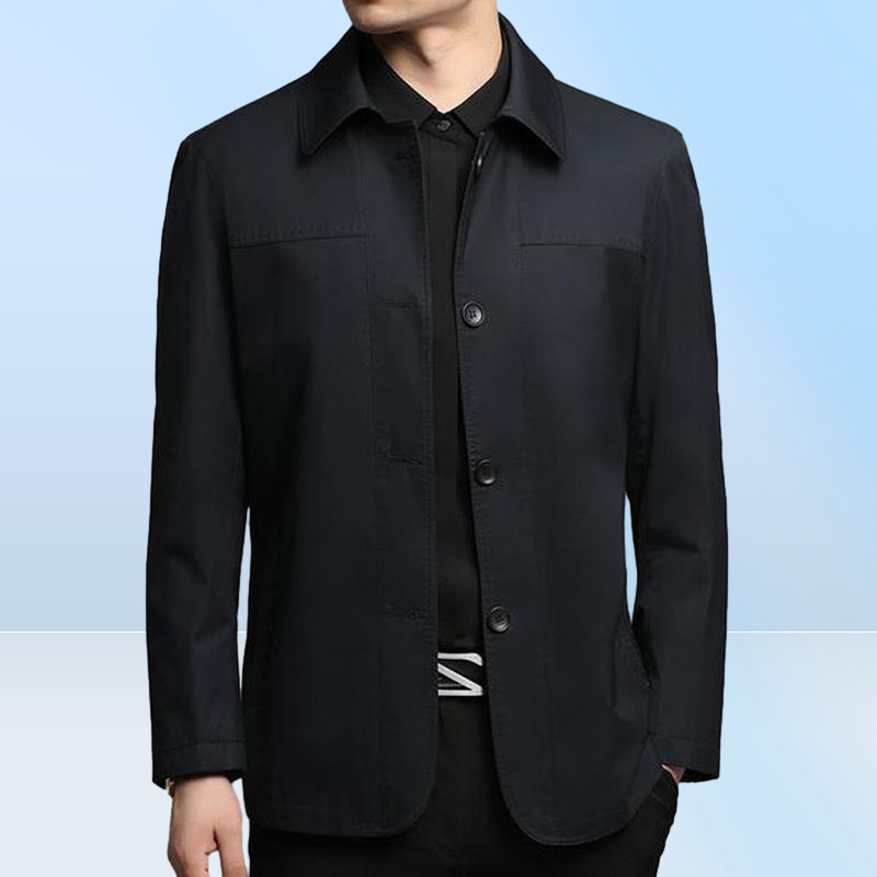 Men039s Jackets Business Shirt Jacket Men Autumn Casual Coat Button Up Tops Office Work Clothes 1184697